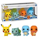 Funko POP! 4PK Pokemon Starters - Pikachu - Bulbizarre - Salamèche - Carapuce