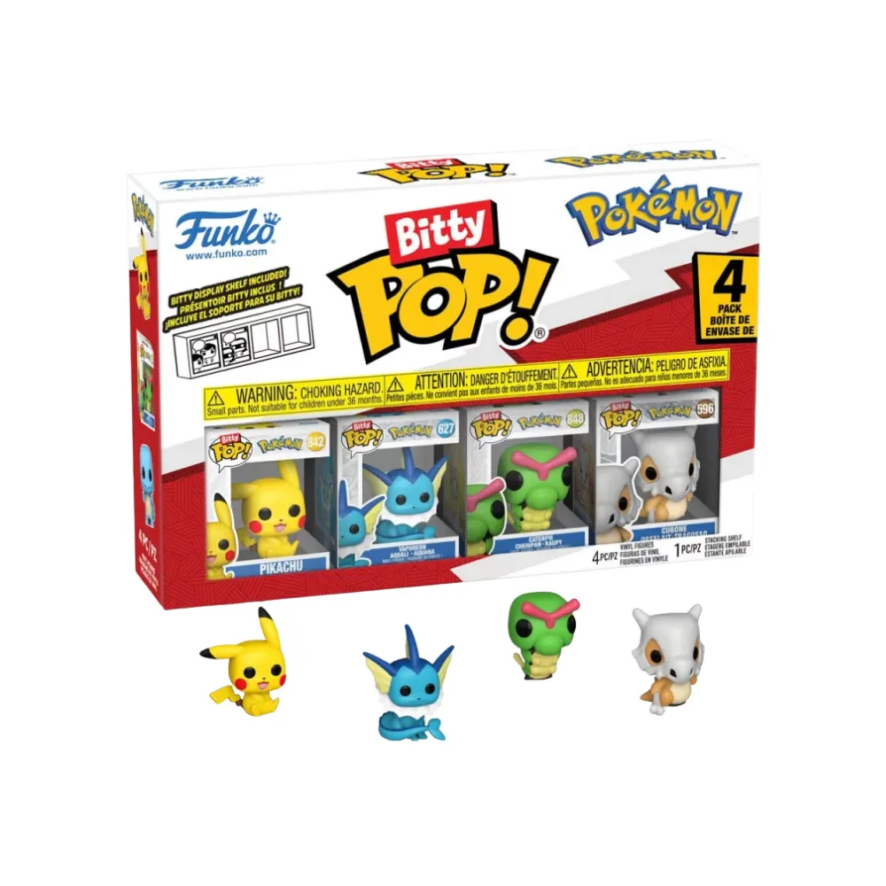 Funko POP! 4 Bitty - Pikachu - Aquali - Chenipan - Osselait